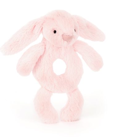 Bashful Pink Bunny Ring Rattle